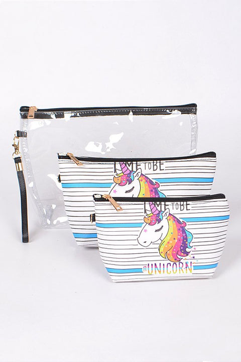 Rainbow Unicorn 3 Pc Clutch Set