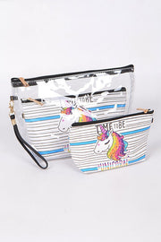 Rainbow Unicorn 3 Pc Clutch Set