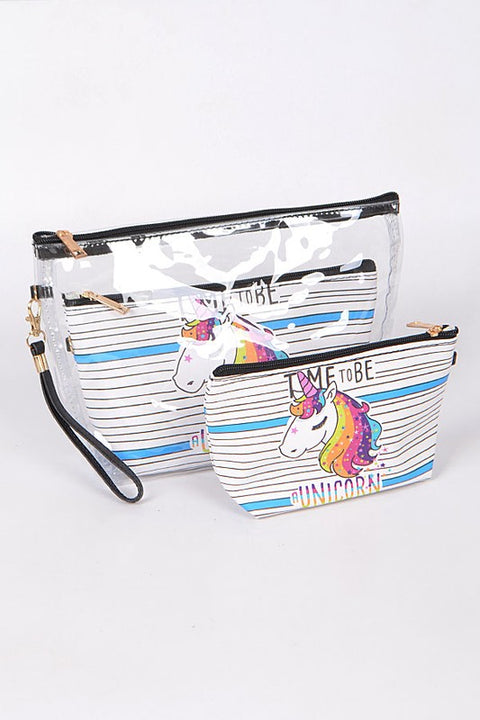Rainbow Unicorn 3 Pc Clutch Set
