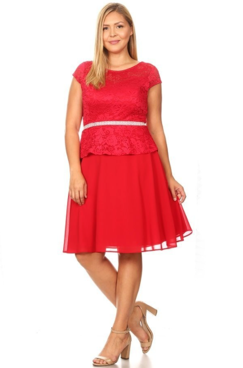 Red Susan Plus Dress