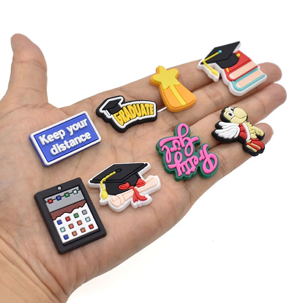 Graduation Cap & Books Shoe Charm