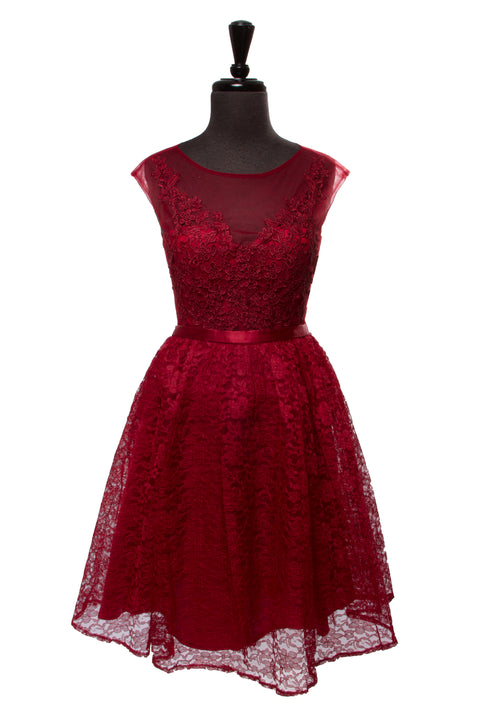 Plus Burgundy Viviana Dress