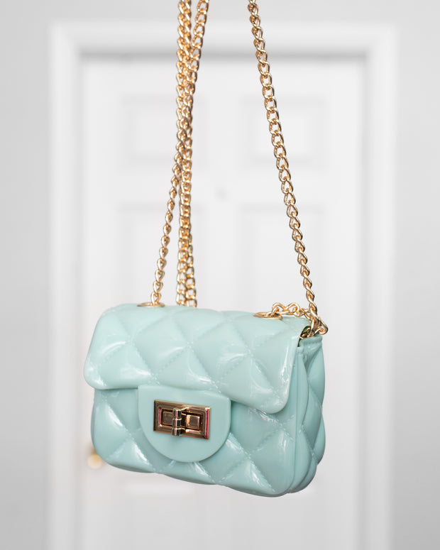 Mint Mini Quilted Jelly Purse