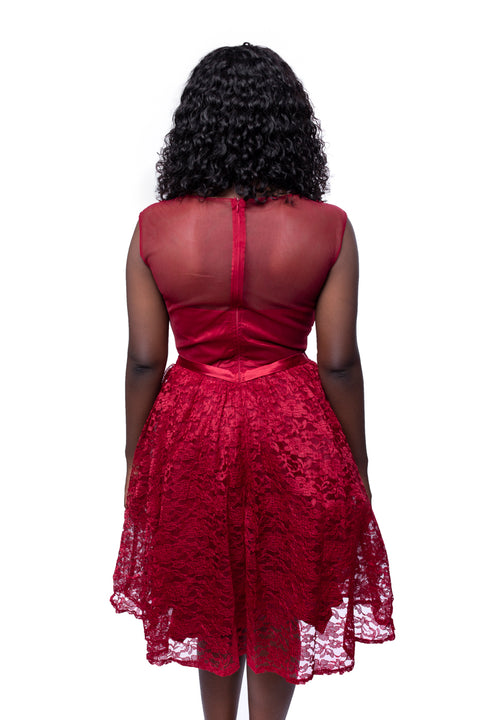 Plus Burgundy Viviana Dress