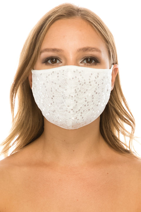 White Sequins Mask