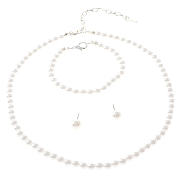 White Pearl Necklace Set